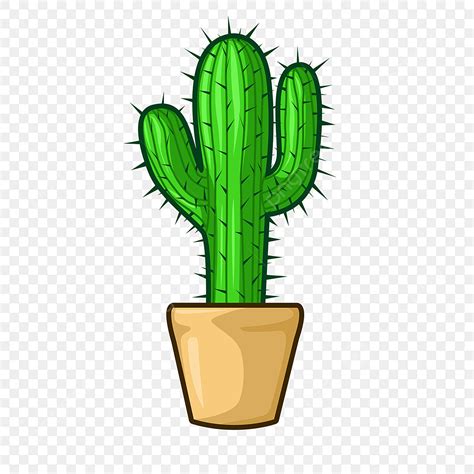 Commercial Use Clipart Transparent Background Cartoon Cactus Potted
