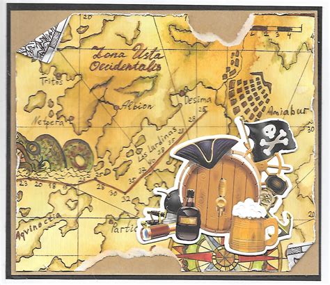 Pirate Map With Beer Mug Rum And Jolly Roger Pirate Maps Jolly Roger