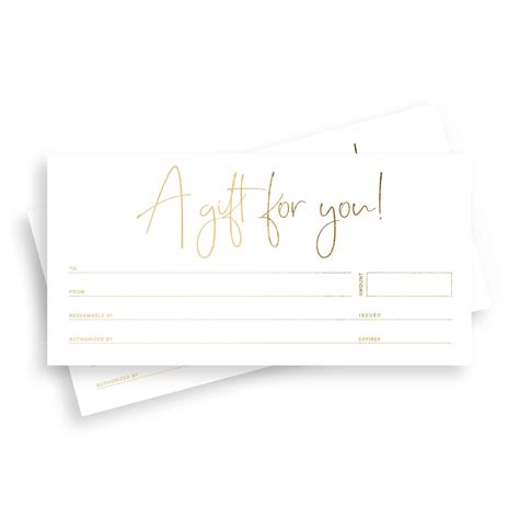 Buy Bliss Collections Blank Gift Certificate Cards Gold Foil Vouchers For Small Businesses