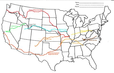 Westward Expansion Map With Trails