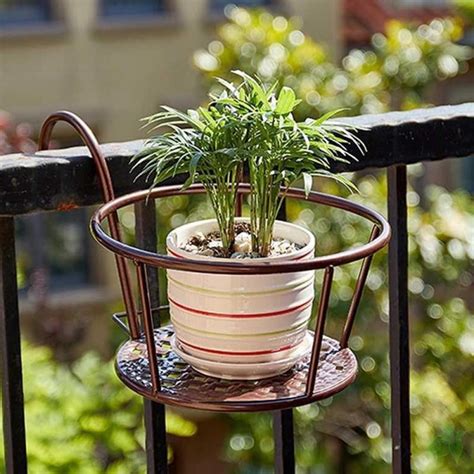 2pcs Iron Wire Hanging Balcony Flower Pot Brackets Holder Box Stand