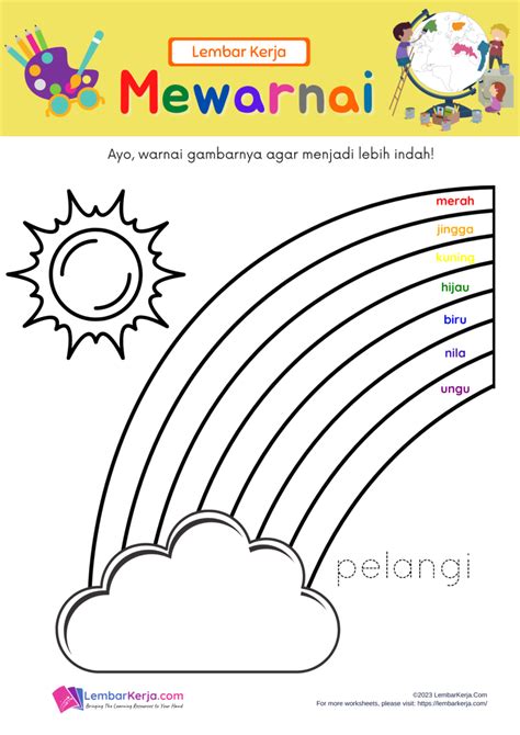 Mewarnai Pelangi Lembarkerjacom