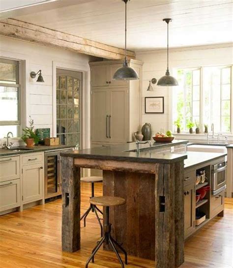 32 Super Neat And Inexpensive Rustic Kitchen Islands To