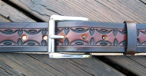 2 Tone Handmade Leather Belt Old School Leather Co