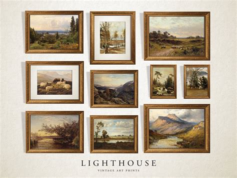 Vintage Rustic Nature Gallery Wall Paintings Set Of Antique Prints