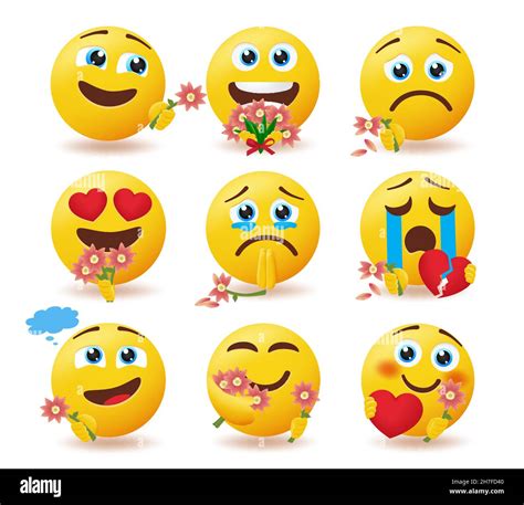Conjunto De Vectores De Caracteres De Suitor De Emoji Emoticones