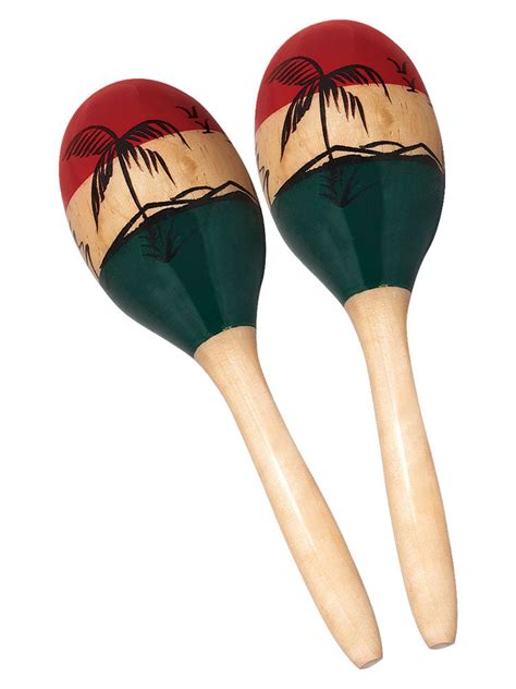 Mano Percussion Wooden Maracas Tropical Design Drummers Paradise