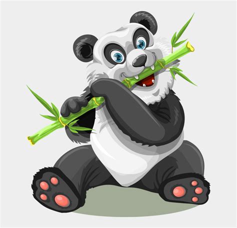 Panda Animal Bamboo Wild Eating Cute Adorable Panda Eating Bamboo