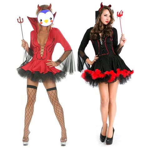 Fancy Adult Red Sexy Devil Costume Adult Carnival Long Sleeve Red Devil