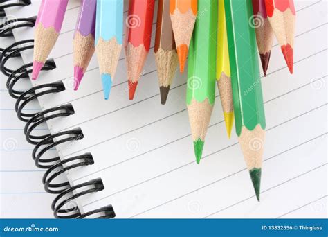 Pencils And Notebooks Stock Photo Image Of Lined Pencils 13832556