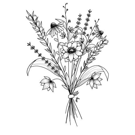 Floral Bouquet Illustration Google Search Flower Drawing Floral