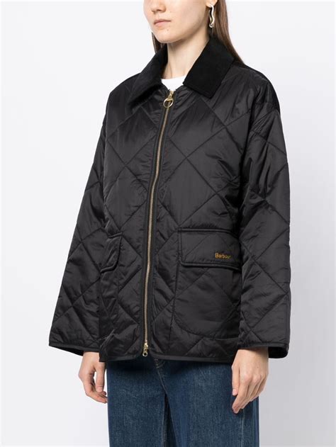 Barbour Ryhope Quilted Jacket In Black Modesens