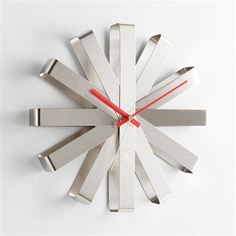Umbra Silver Ribbon Wall Clock The Container Store