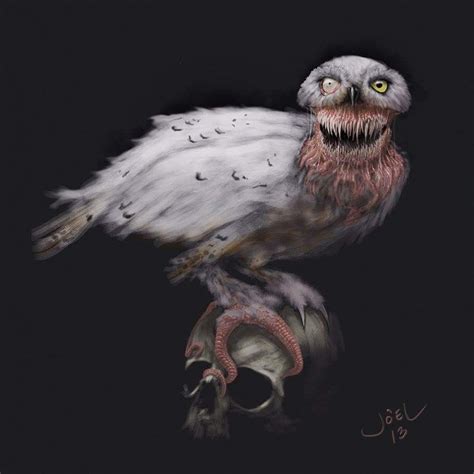 Infected Owl By Joel Serrano Owl Horror Art Owl Art
