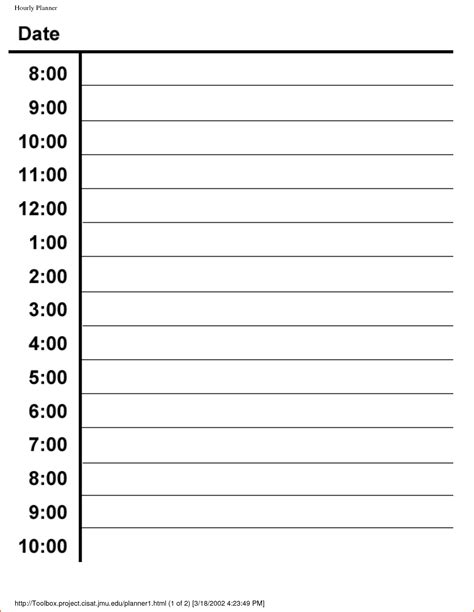 Hourly Schedule Template Word Printable Schedule Template