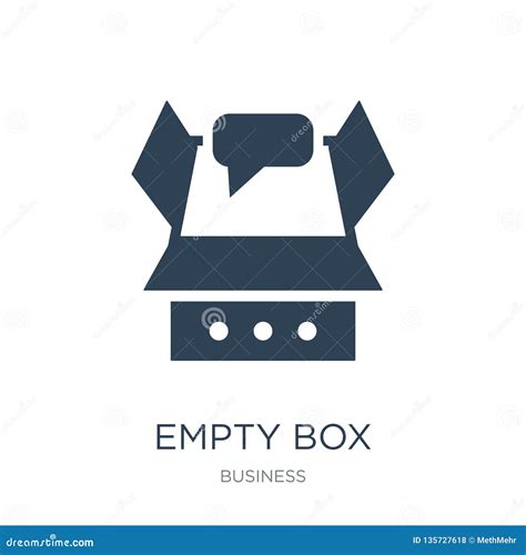 Empty Box Icon In Trendy Design Style Empty Box Icon Isolated On White