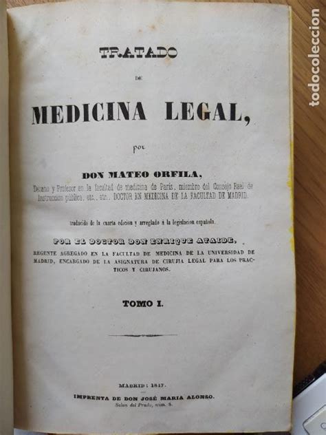 Obra Completa Medicina Legal De Orfila 1847 49 Comprar Libros