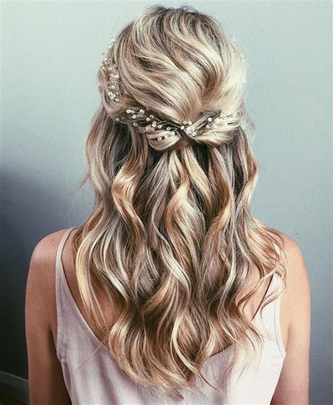 half up bridal hair wavy haircut