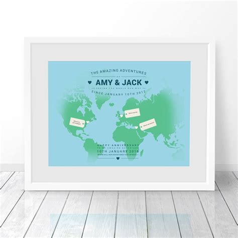 Where Weve Been Map Personalised World Map Custom Etsy
