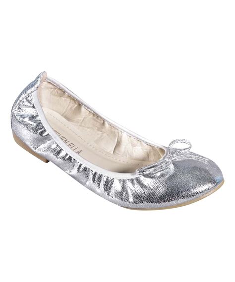 Silver Shimmer Bow Ballet Flat Ballet Flats Flats Silver