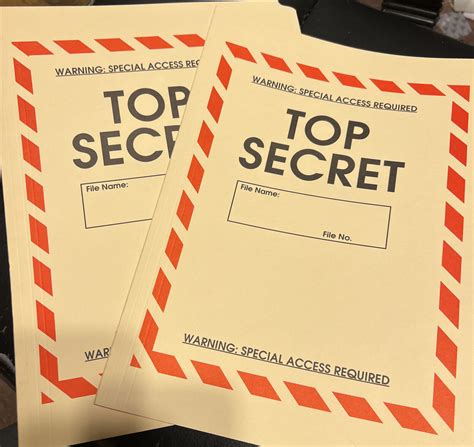 Lot Of 2 “top Secret” Plain Folder 9” X 12”fbi Dia Nsa Cia Mi6 Nsc
