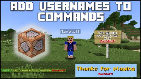 Minecraft How To Add Usernames To Your Commands Youtube