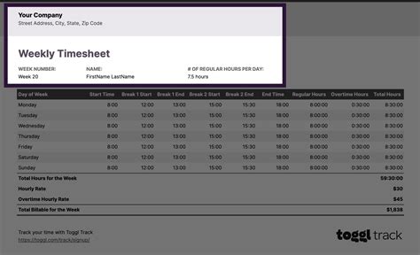 How To Create A Timesheet In Excel Free Template Toggl Blog