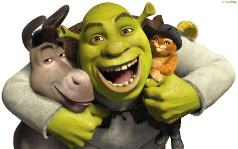 Shrek Osioł Kapelusz Uśmiech Przyjaźń Tapeta Na Pulpit