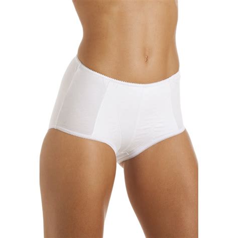 Womens White Cotton Control Shapewear Underwear Briefs