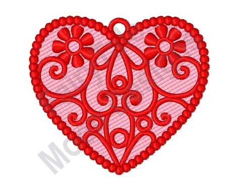 Fsl Valentine Heart Machine Embroidery Design Freestanding Etsy Australia