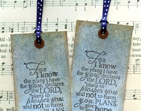 Christian Bookmarks Jeremiah 2911 For I Know The Plans I Etsy