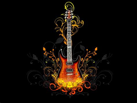 Fondos De Pantalla Guitarra Fuego Ligero 1600x1200 Goodfon