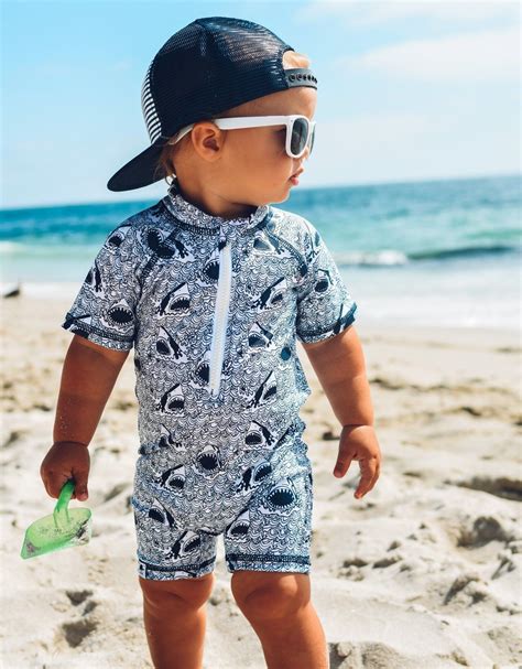 Sharks Sunsuit In Sunsuit Babe Outfits Baby Sun Protection
