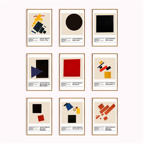Kazimir Malevich Art Exhibition Poster Set Of 9 Malevich Art Etsy