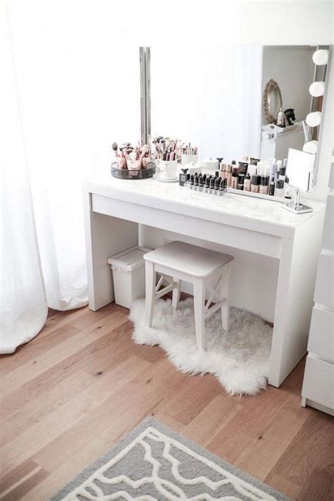 Easy project | aseamae natural. white table, marble countertop, bathroom makeup vanity ...