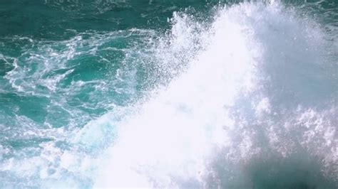 Ocean Waves Breaking On Rock Stock Footage Videohive