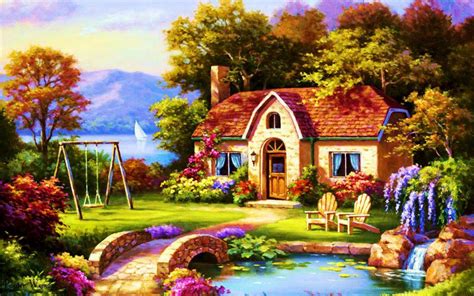 42 Country Cottage Wallpaper On Wallpapersafari