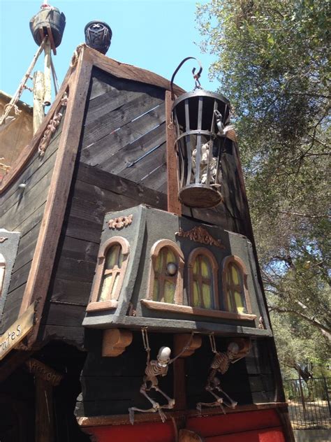 Spooky props are a great way to complete any party or outdoor halloween scene, but animated halloween decorations and props are the ones guests always remember. Pirate Ship stern with broken entry and skeleton decor by ...