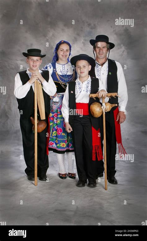 Folk Dancers In The Traditional Costume Of Portugals Minho Region
