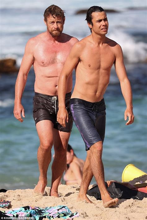 Simon Baker 52 Shows Off His Abs As He Relaxes With Son Claude Blue Baker At