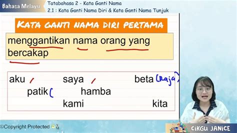 Sedar tak sedar dah masuk waktu petang.hari ni sempat luangkan masa untuk insyirah siapkan latih tubi tatabahasa upsr.alhamdulillah hari ni dapat belajar dan buat latihan untuk kata nama am,kata nama khas,kata ganti nama diri,kata ganti nama tanya,kata ganti nama tempat dan tunjuk,kata ganti nama tak tentu,kata kerja,kata adjektif,kata sendi nama, kata. S3_BM_T02_01 Tatabahasa: Kata Ganti Nama Diri & Kata Ganti ...