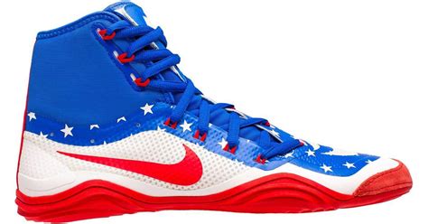Nike Rubber Hypersweep Wrestling Shoes In Whitered Blue For Men Lyst