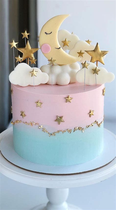 54 Jaw-Droppingly Beautiful Birthday Cake : Cute soft blue and pink