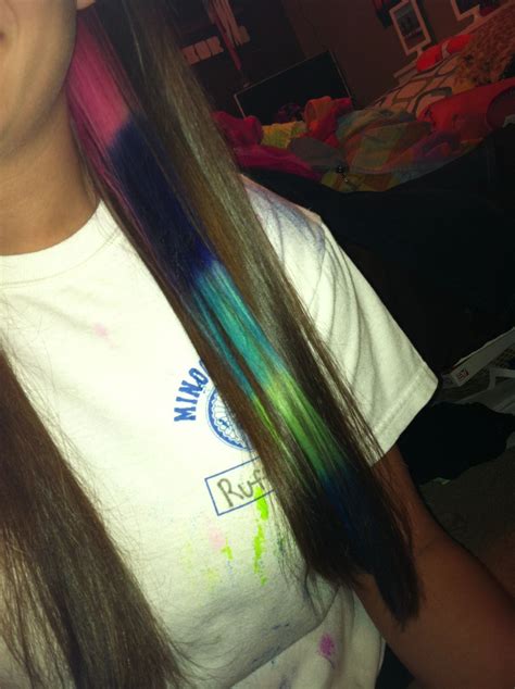 Rainbow Streak Hair Wrap Hair Makeup