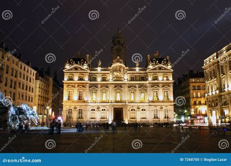 Place Des Terreaux At Night Lyon France Stock Photo Image Of Ville