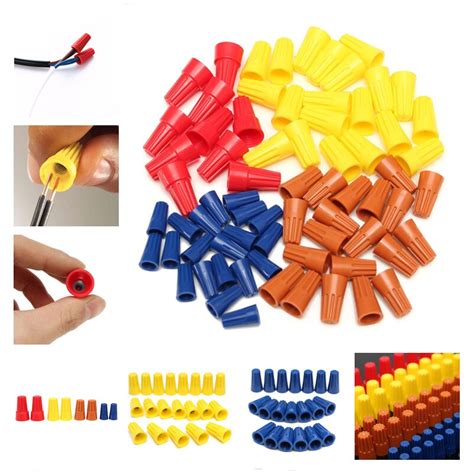 70pcs set cap spring insert electrical wire twist nut connector assorted 22 14 18 10awg red