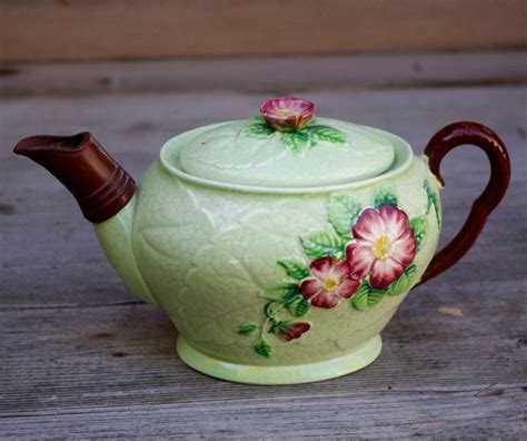 Carlton Ware Teapot Green Wild Rose
