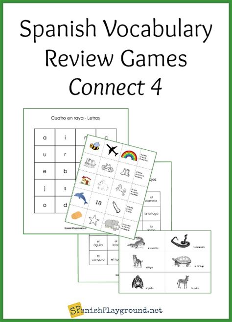 Spanish Vocabulary Review Games Connect 4 Spanish Playground