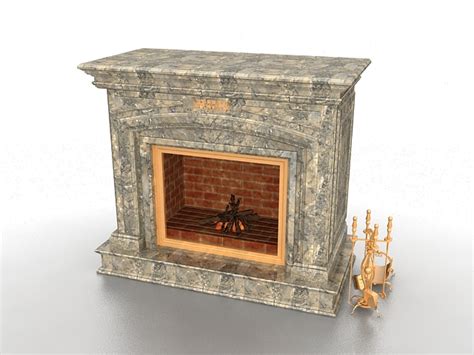 Brick Fireplace 3d Model 3ds Max Files Free Download Modeling 26521