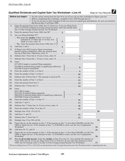 Qualified Dividends And Capital Gain Tax Worksheet 2023 Fillable And